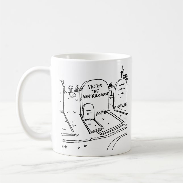 Funny Ventriloquism Gag. Ventriloquist Kaffeetasse (Links)