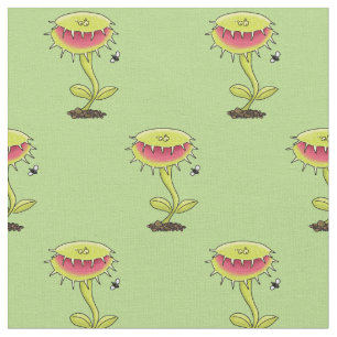 Funny Venus Fliegenfalle Cartoon Illustration Stoff