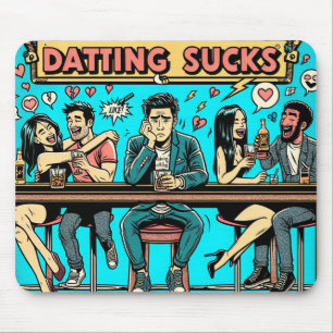 Funny "Verabrede Ist zum Kotzen" Comic Style Mousepad