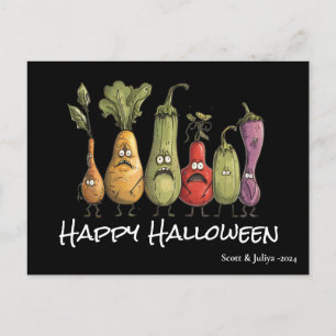Funny verängstigt vegggie schwarz Halloween Postkarte