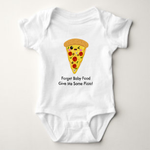 Funny Vergiss Baby Food Gib mir Pizza Strampler