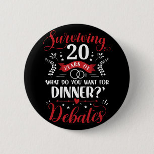 Funny Verheirateten Paare oder ihr 20. Hochzeit An Button