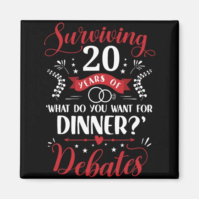 Funny Verheirateten Paare oder ihr 20. Hochzeit An Magnet (Vorne)