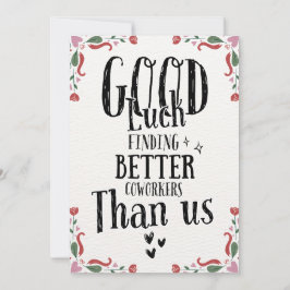 Funny Verlassend Card für Men Women, Humorvoll lau Dankeskarte