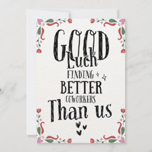 Funny Verlassend Card für Men Women, Humorvoll lau Dankeskarte