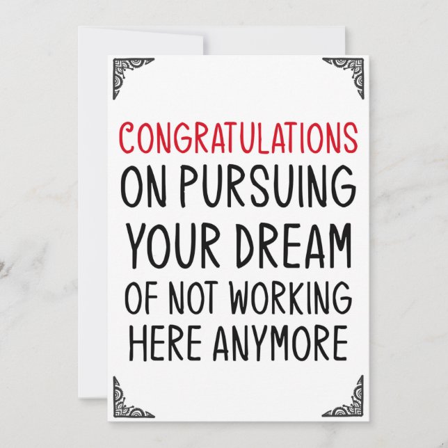 Funny Verlassend Kartengeschenk Mitarbeiter Mitarb Einladung (Vorderseite)