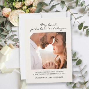 Funny Verlobung Foto Ankündigung Handheavier