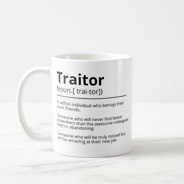 Funny Verräter personalisiert verlassend Tasse Ver (Links)
