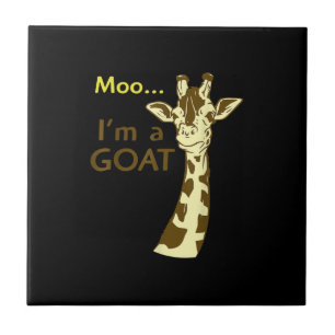 Funny verwirrt Giraffe Moo Ich bin eine Ziege Fliese