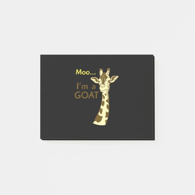 Funny verwirrt Giraffe Moo Ich bin eine Ziege Post-it Klebezettel (Vorderseite)