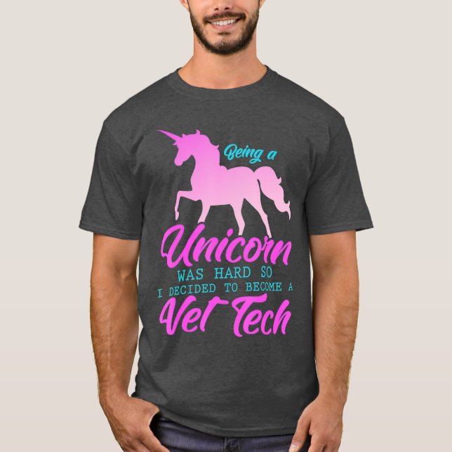 Funny Vet Tech Unicorn Liebhaber von Tiermedizin T-Shirt (Vorderseite)