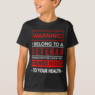 Funny Veteran Ehefrau Husband - Warnung! Gefährlic T-Shirt