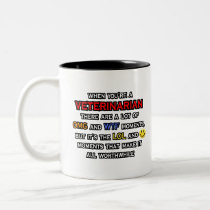 Funny Veterinarian ... OMG WTF LOL Zweifarbige Tasse
