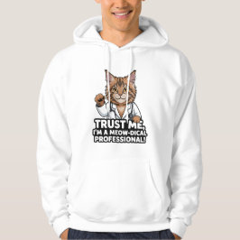 Funny Veterinary Cat Humor Illustration Hoodie