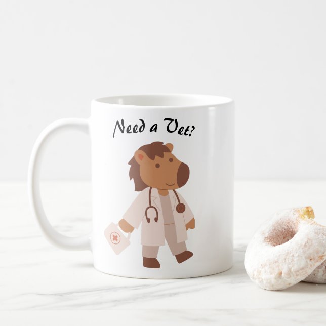 Funny Veterinary Spaß Tierpflege Zitat Kaffeetasse (Mit Donut)