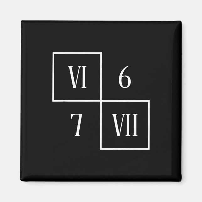 Funny Vi Vii 6 7 Meme Roman Numerals Math Six Seve Magnet (Vorne)