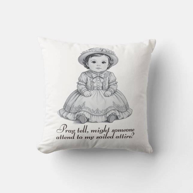 Funny Victorian Baby Boy Print | Humorous Nursery  Kissen (Vorderseite)