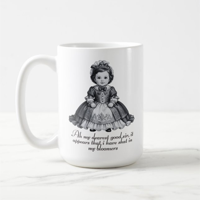 Funny Victorian Baby Girl Print Humorous Nursery Kaffeetasse (Links)