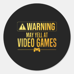 Funny Video Game Art für Herren Frauen Gaming Nerd Runder Aufkleber