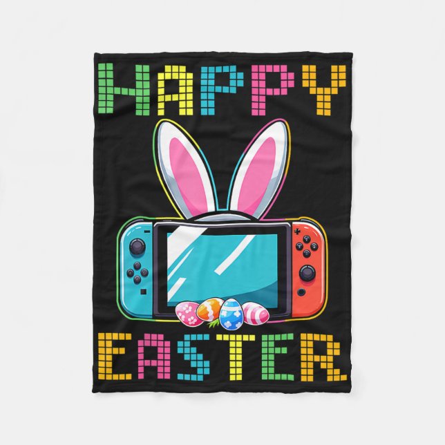 Funny Video Game Easter Bunny Gaming Controller Ga Fleecedecke (Vorderseite)