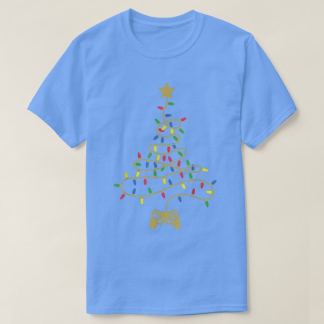 Funny Video Game Weihnachtsbaum Lichter Xmas Gamin T-Shirt (Design vorne)