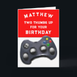 Funny Video Gamer Birthday Karte<br><div class="desc">Personalisierte lustige Video-Spiel Geburtstagskarte für Videospieler. Text bearbeiten,  um es einfach anzupassen.</div>