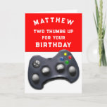 Funny Video Gamer Birthday Karte<br><div class="desc">Personalisierte lustige Video-Spiel Geburtstagskarte für Videospieler. Text bearbeiten,  um es einfach anzupassen.</div>