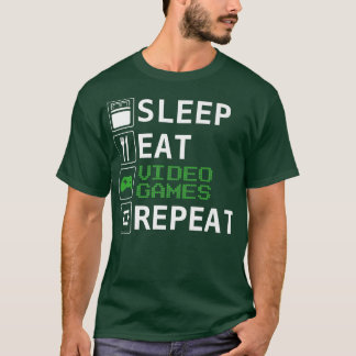 Funny Video Gamer Sleep, Eat, Video Games, wiederh T-Shirt