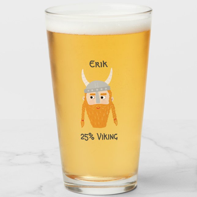 Funny Viking DNA Personalisiert Bierglas Glas (Fun Viking ancestry % Viking personalized beer glass)