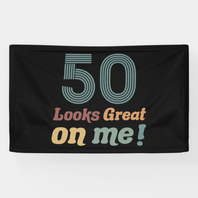 Funny Vintag 50. Geburtstag Banner (Horizontal)