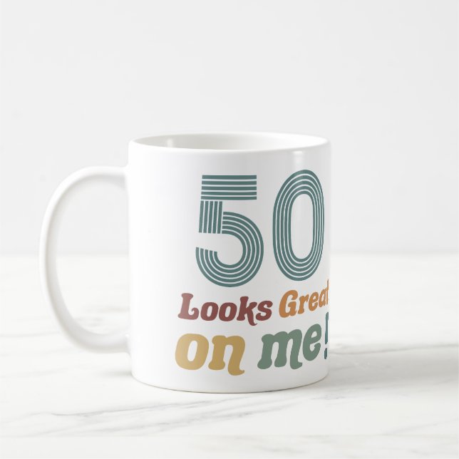 Funny Vintag 50. Geburtstag Kaffeetasse (Links)