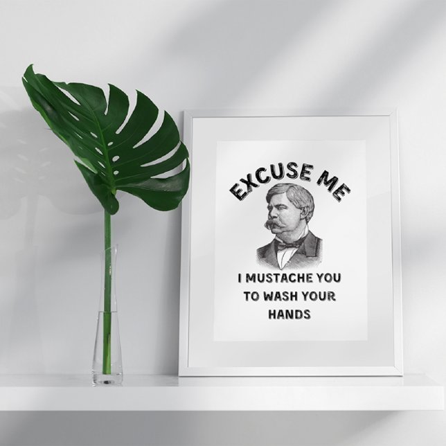 Funny Vintag Bad Mustache Zitat Poster (Von Creator hochgeladen)