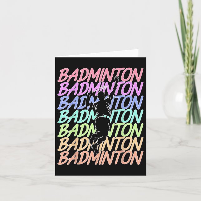 Funny Vintag Badminton Shuttle Badminton Player S Karte (Vorderseite)