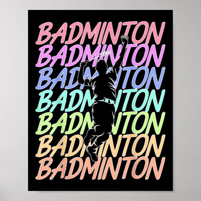 Funny Vintag Badminton Shuttle Badminton Player S Poster (Vorne)