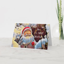 Funny Vintag Belased Santa Card Feiertagskarte