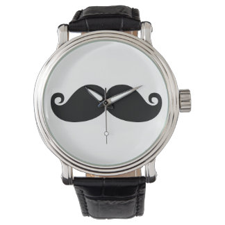 Funny Vintag Black Mustache Armbanduhr