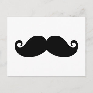 Funny Vintag Black Mustache Postkarte