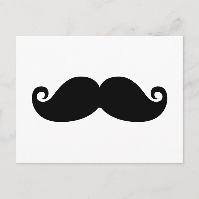 Funny Vintag Black Mustache Postkarte (Vorderseite)