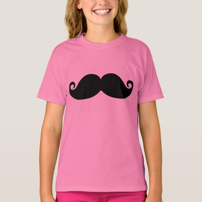 Funny Vintag Black Mustache T-Shirt (Vorderseite)