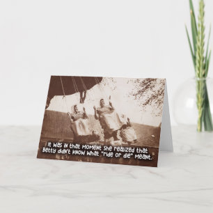 Funny Vintag Card - Reiten oder Die Karte