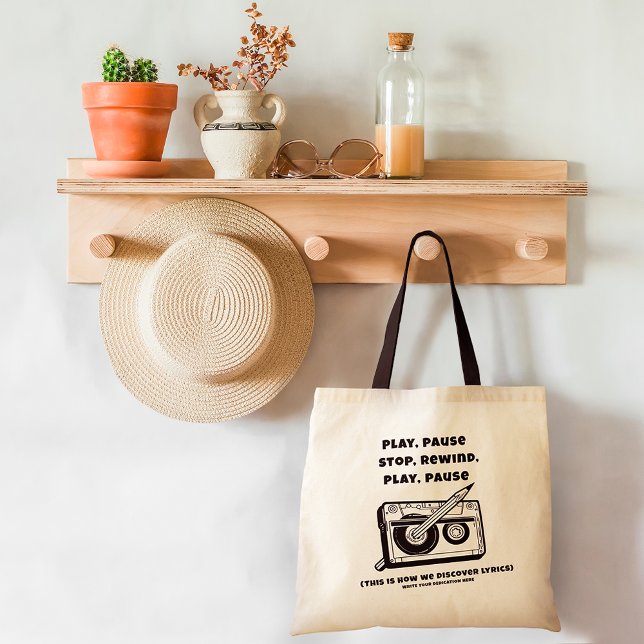 Funny Vintag Cassette Pencil Gift Tote Bag Tragetasche (Von Creator hochgeladen)