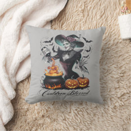 Funny Vintag Cauldron Gesegnete Hexe Halloween Kissen