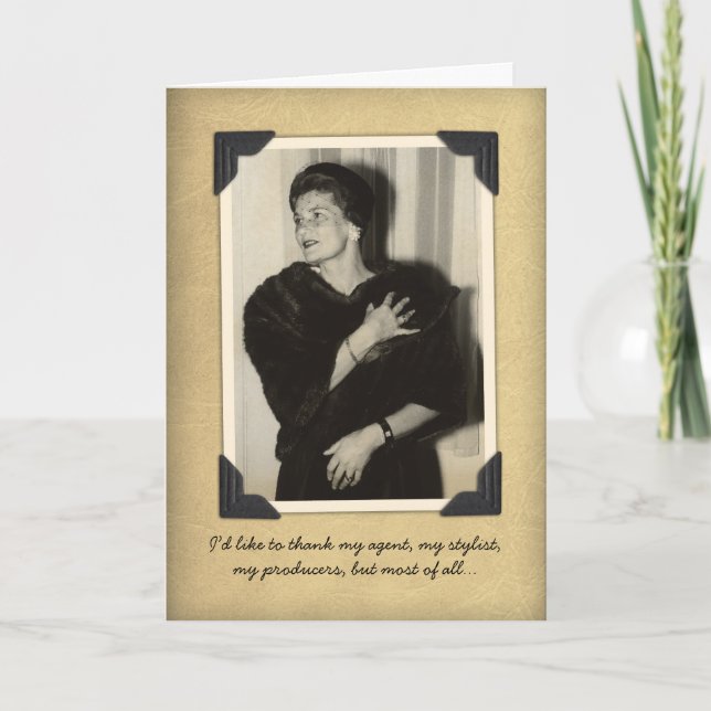 Funny Vintag Danke-Card Dankeskarte (Vorderseite)