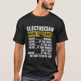 Funny Vintag Electrician Apparel Stundenrate Männe T-Shirt