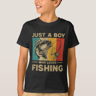 Funny Vintag Fishing Jokes Boys Fisherman B Fish T-Shirt