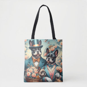 Funny Vintag French Bulldog Painting