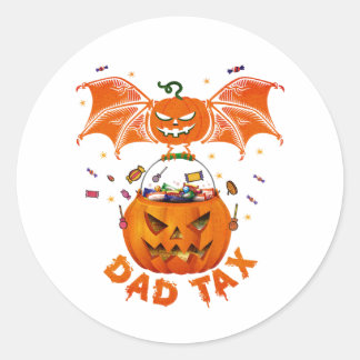 Funny Vintag Ghost Pumpkin Halloween Papansteuer Runder Aufkleber