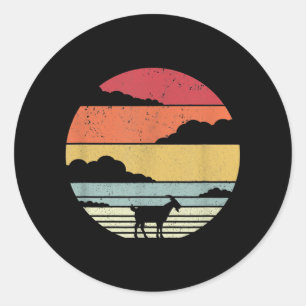 Funny Vintag Goat Gift Runder Aufkleber