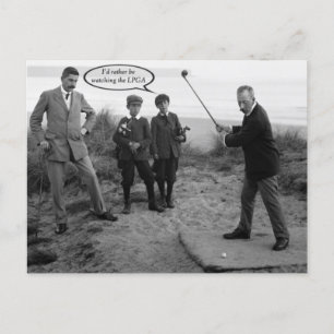 Funny Vintag Golf Postcard Postkarte