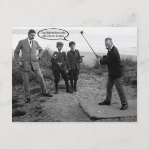Funny Vintag Golf Postcard Postkarte